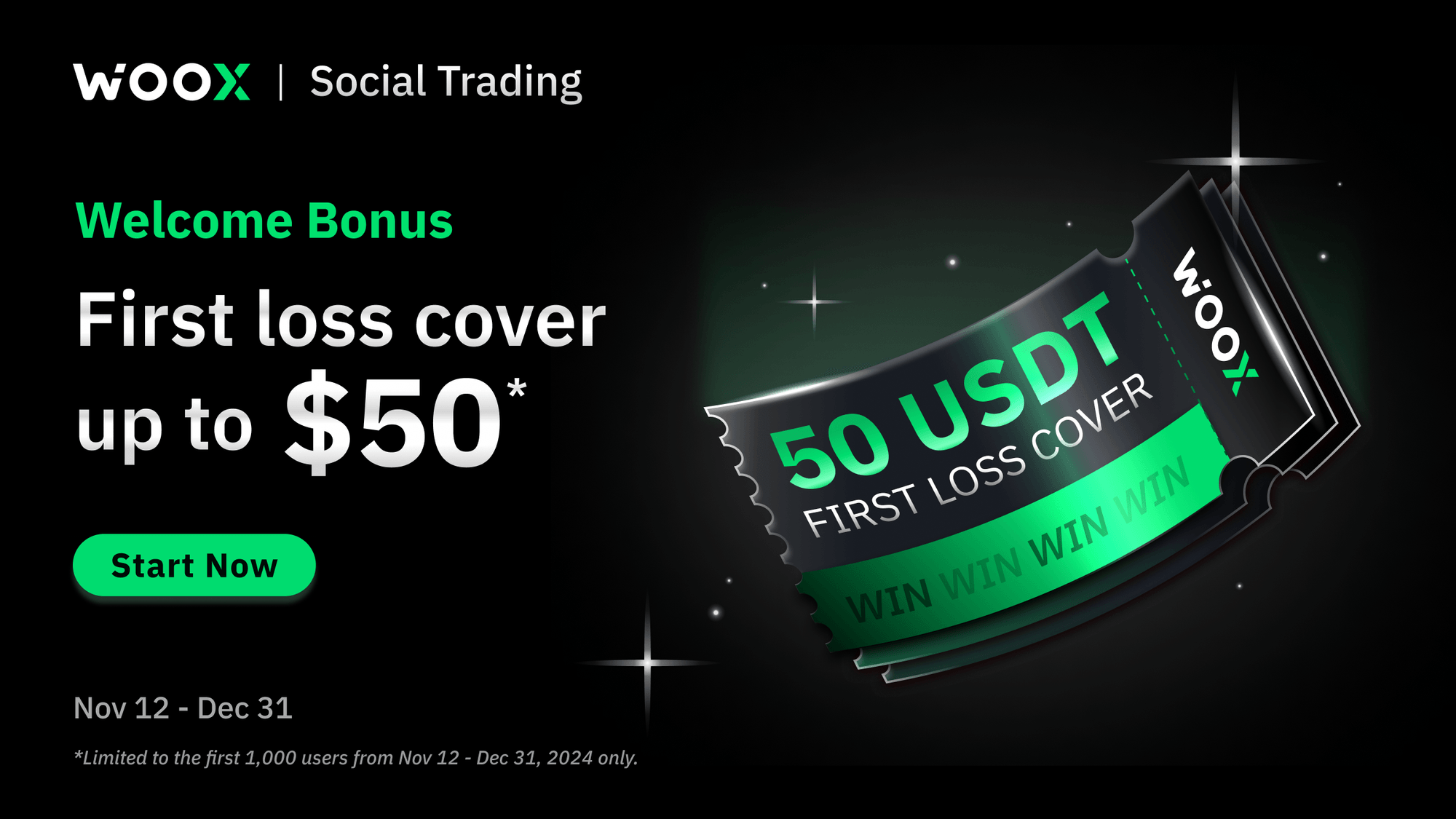 Welcome Bonus: Get your first loss covered up to $50 on Social Trading!
