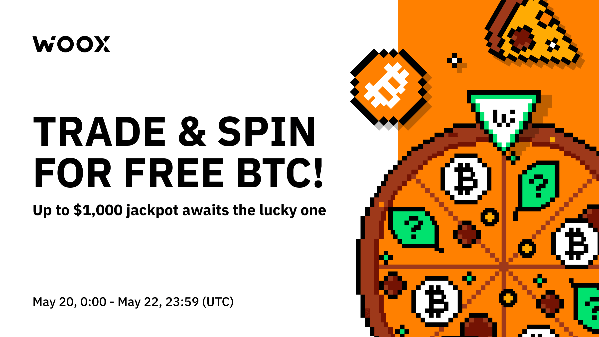 Trade & spin for free BTC: up to a $1,000 jackpot awaits the lucky one!